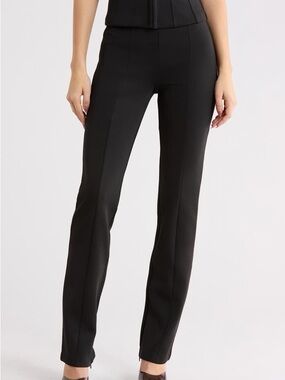GOOD AMERICAN Boss Scuba Knit Pants Straight-Leg Dress Pants